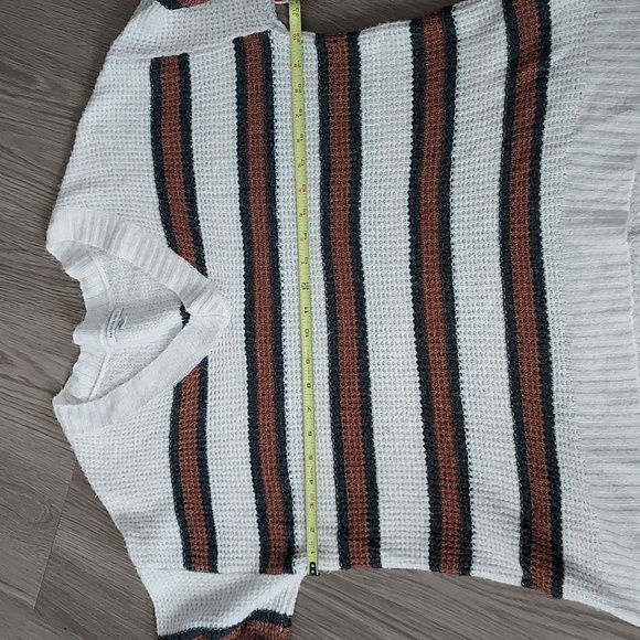 American Eagle s/p long sleeve v neck sweater white black brown - Picture 10 of 11